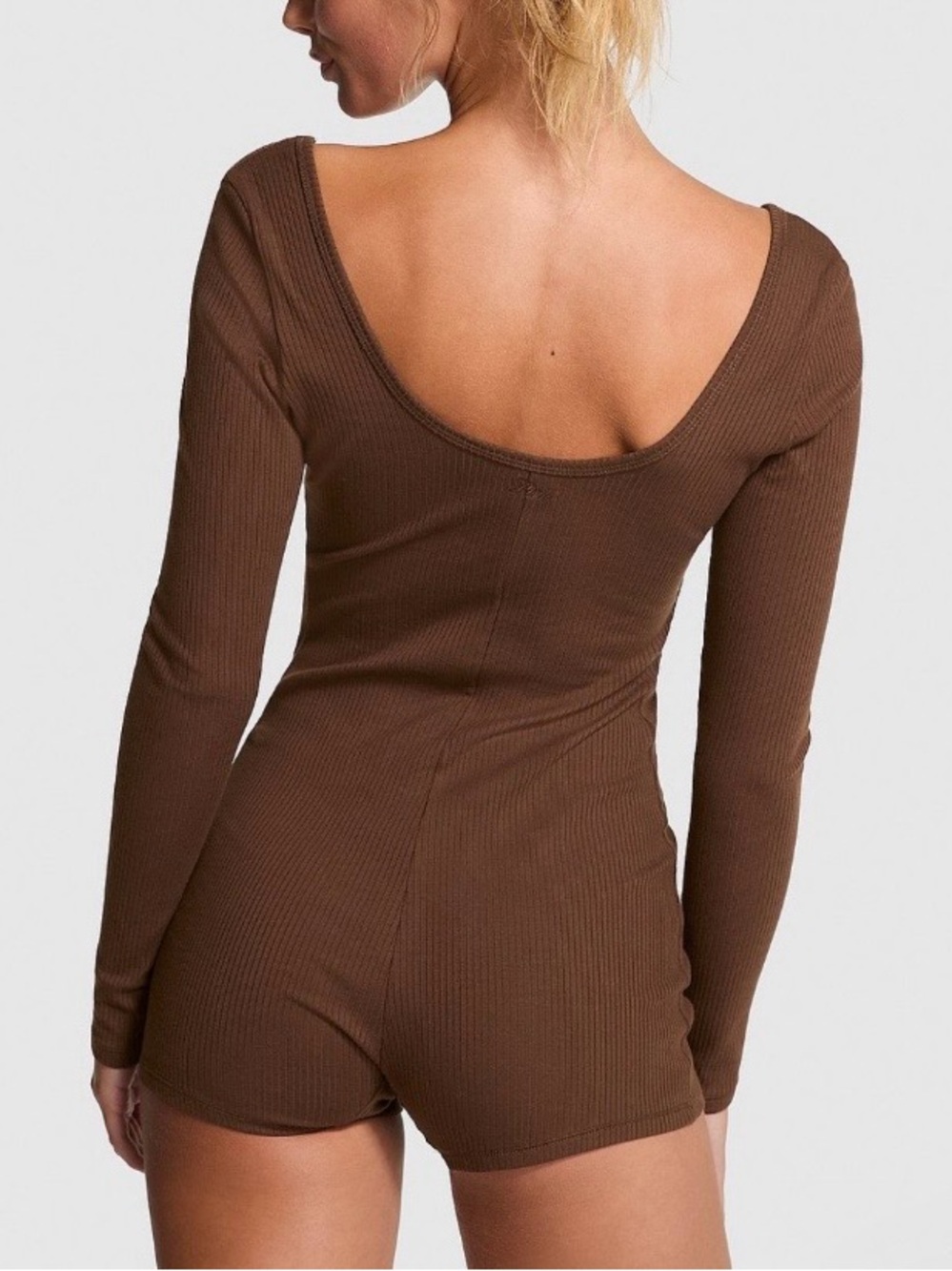 3 PINK Base Cotton Ribbed Long-Sleeve
Romper-M